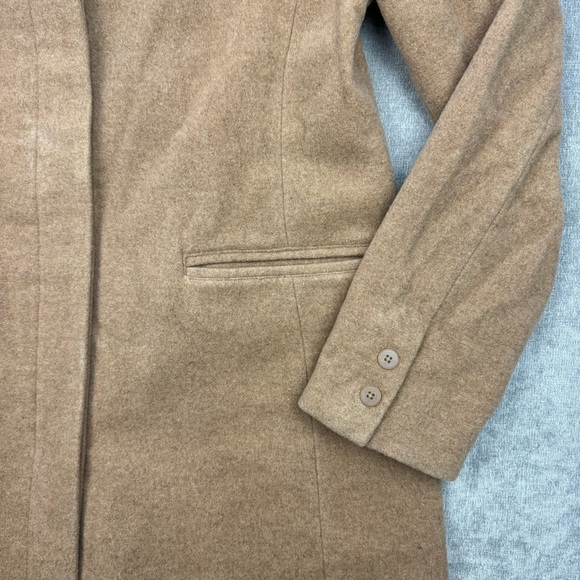 GAP Wool/Cashmere Camel long coat w/Pink Lining Women’s size large - Picture 3 of 10
